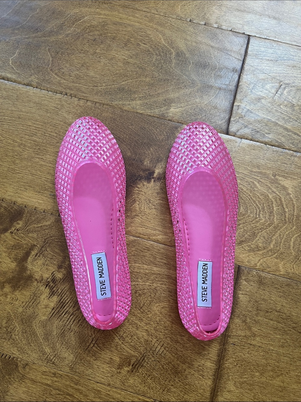 Steve Madden Hot Pink Woven Jelly Flats